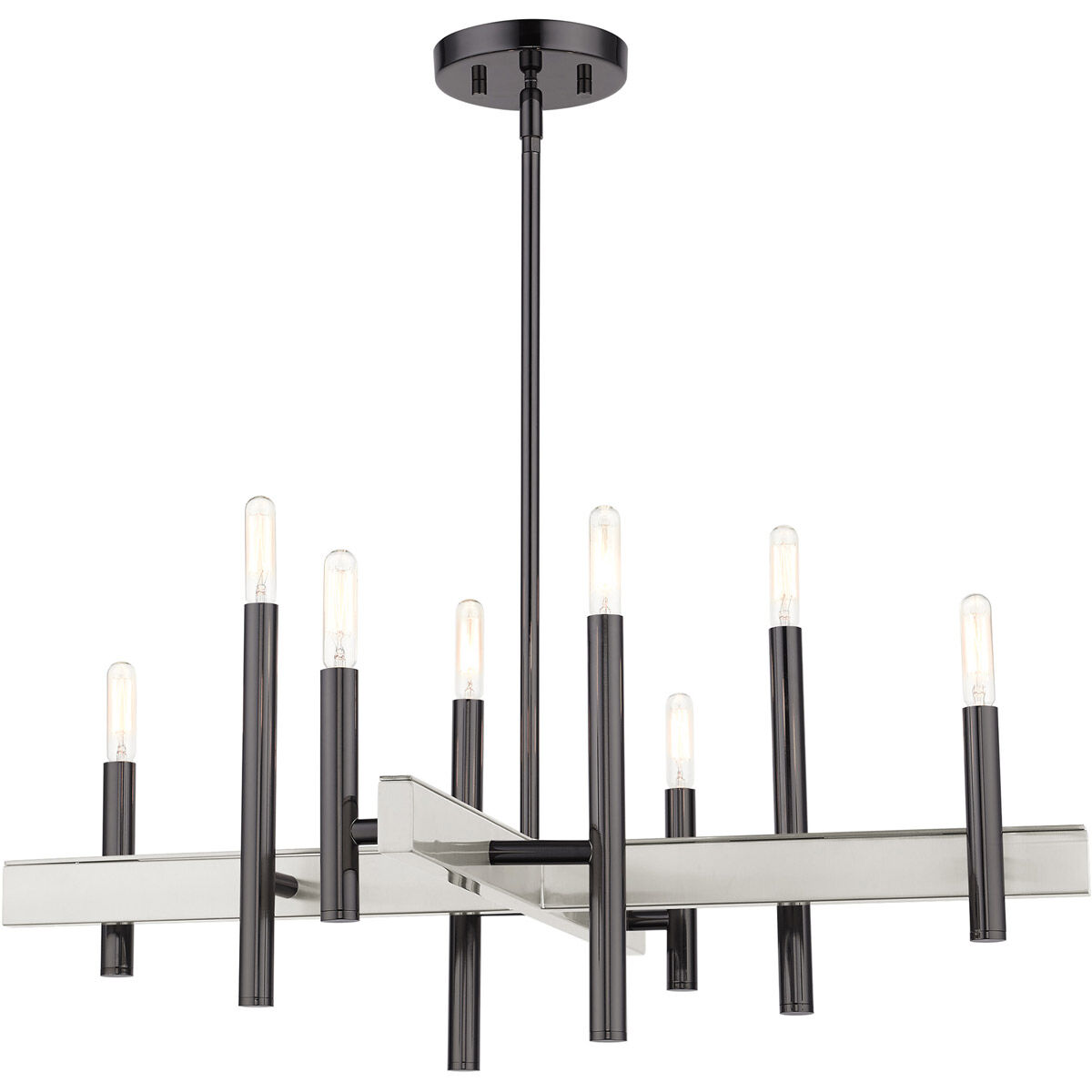 Denmark 8 Light 28 inch Black Chrome Chandelier Ceiling Light