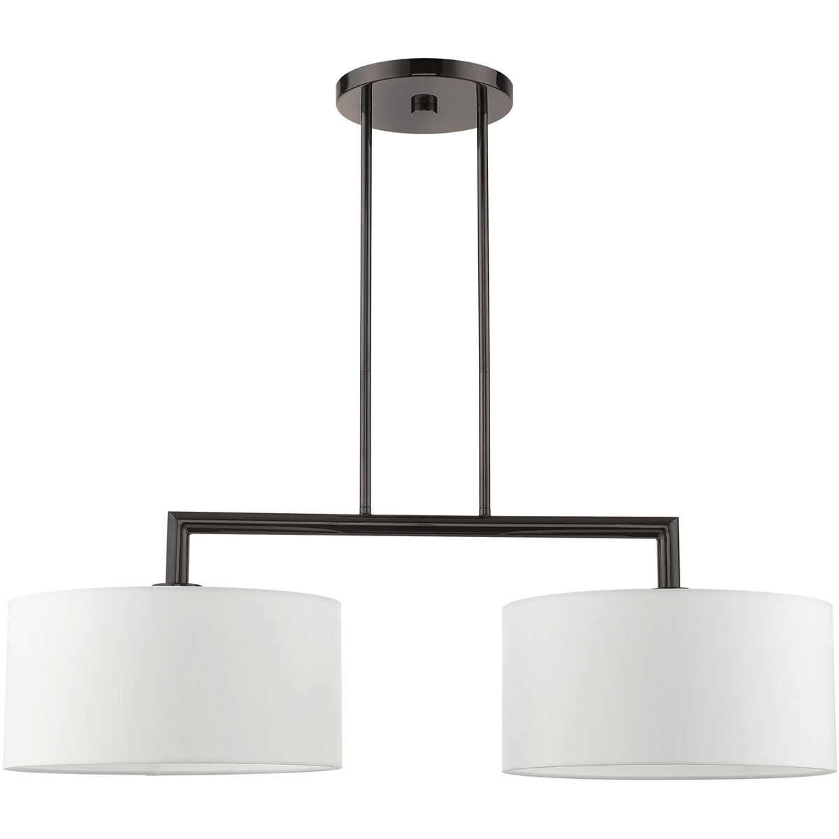 Meridian 2 Light 35 inch Black Chrome Linear Chandelier Ceiling Light