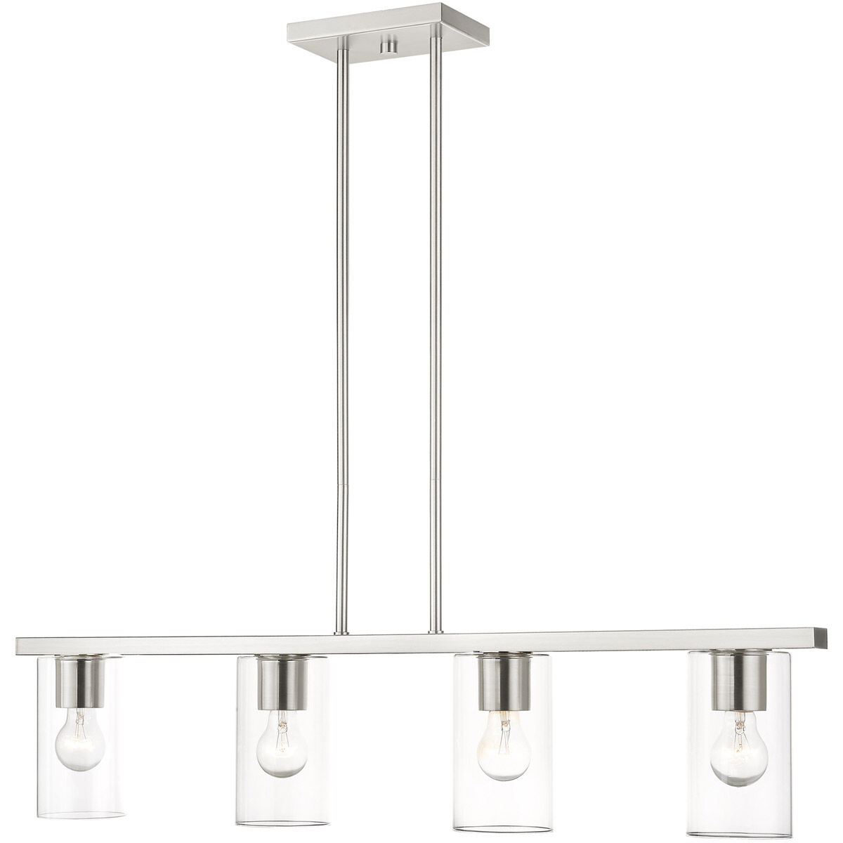 Zurich 4 Light 5 inch Brushed Nickel Chandelier Ceiling Light