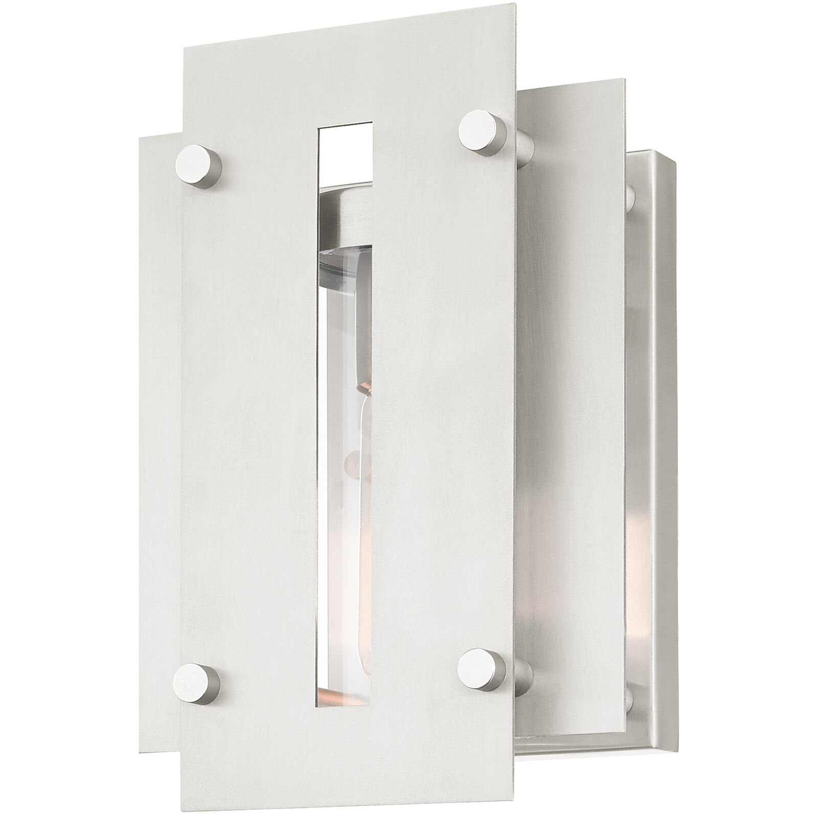 Utrecht 1 Light 10 inch Brushed Nickel Accents Outdoor Wall Lantern