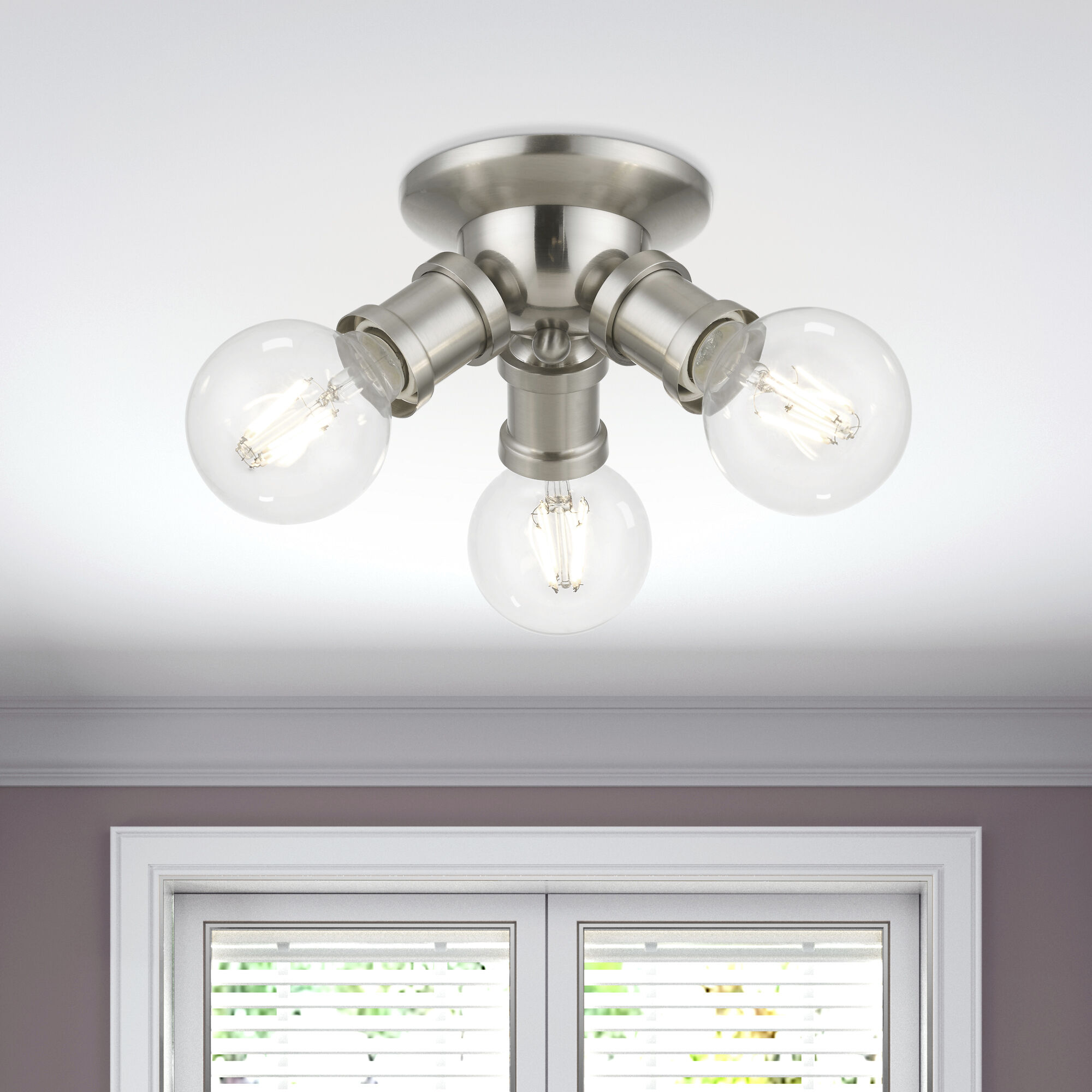 Lansdale 3 Light 7 inch Brushed Nickel Flush Mount Ceiling Light