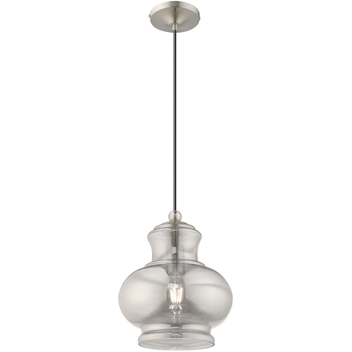 Art Glass 1 Light 10 inch Brushed Nickel Mini Pendant Ceiling Light