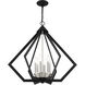 Prism 6 Light 26 inch Black with Brushed Nickel Cluster Chandelier Ceiling Light