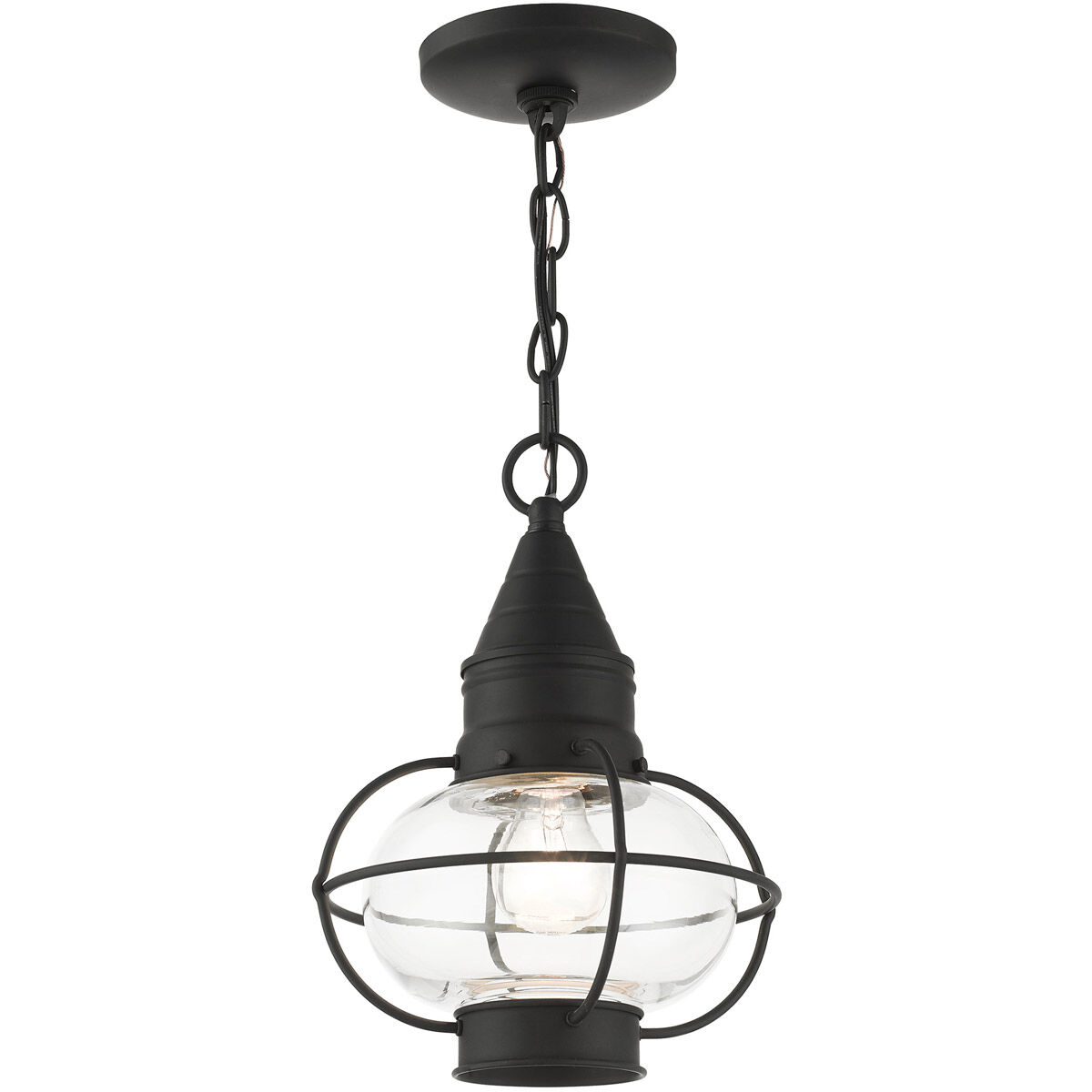 Newburyport 1 Light 9 inch Black Outdoor Pendant Lantern