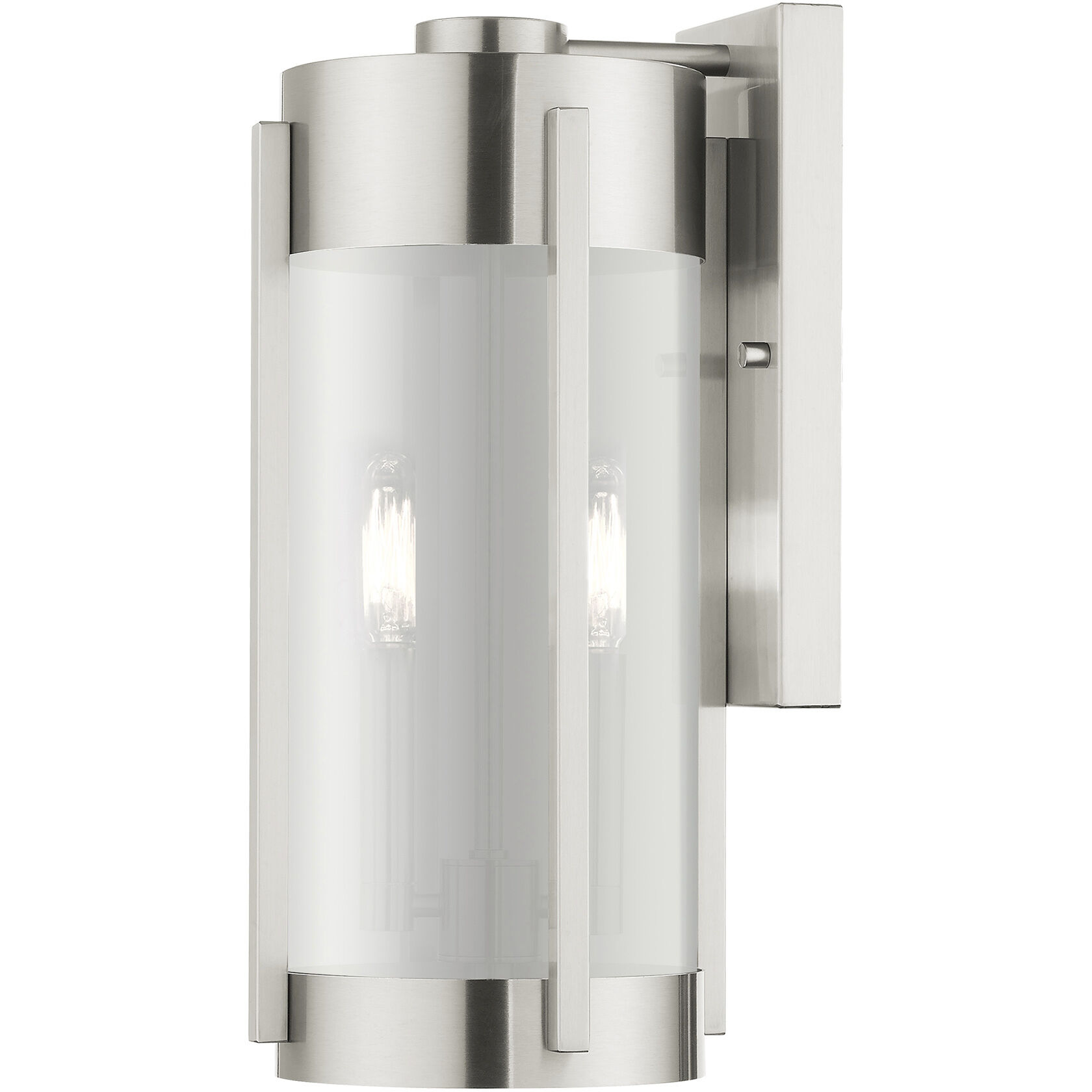 Sheridan 2 Light 16 inch Brushed Nickel Outdoor Wall Lantern