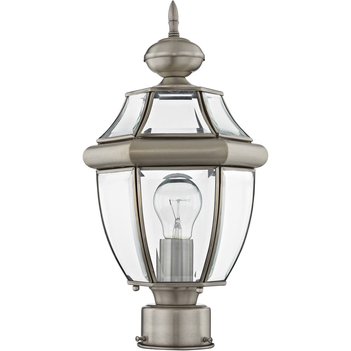 Monterey 1 Light 17 inch Brushed Nickel Outdoor Post Top Lantern
