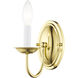 Home Basics 1 Light 4 inch Polished Brass Wall Sconce Wall Light