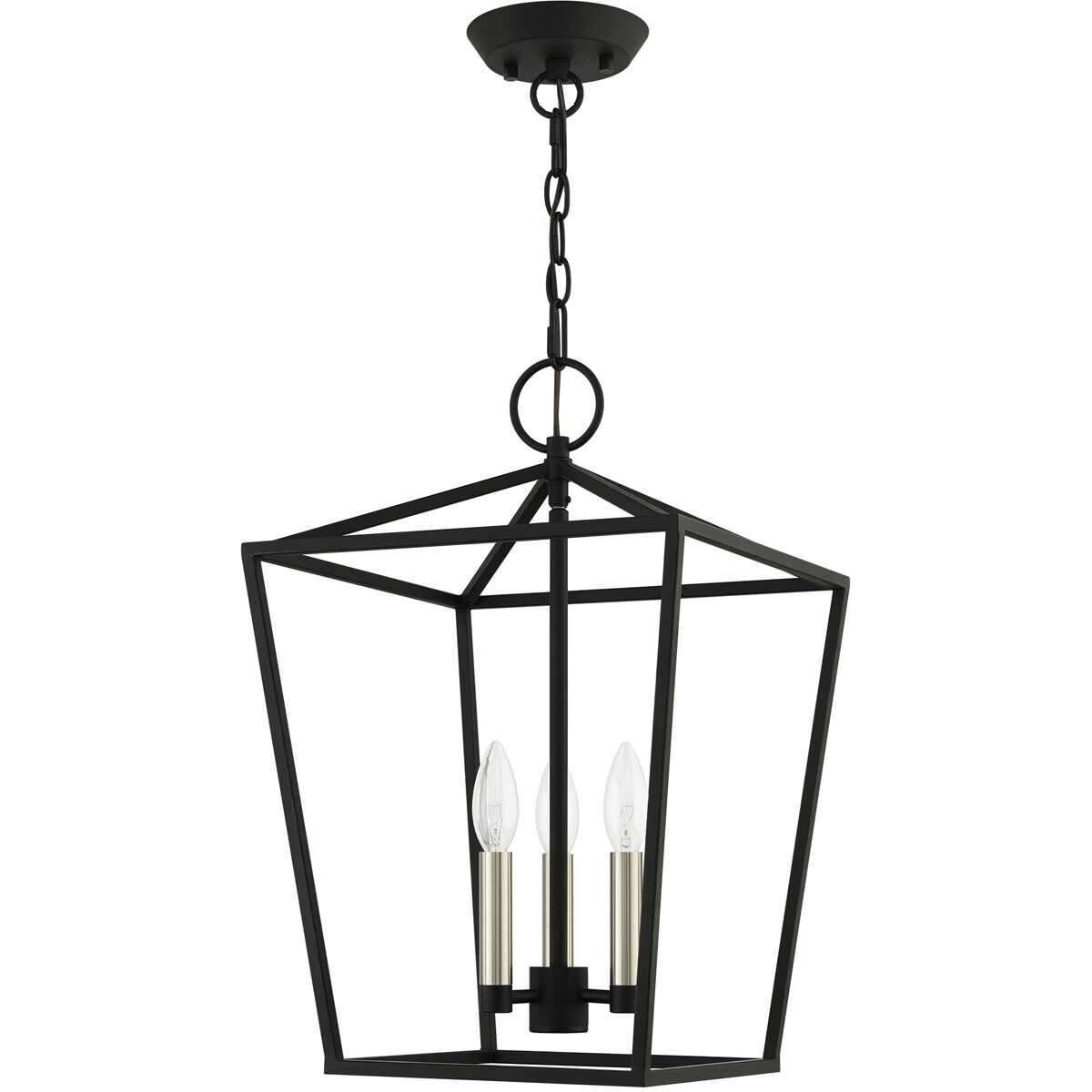 Devone 3 Light 13 inch Black Convertible Semi Flush/Lantern Ceiling Light