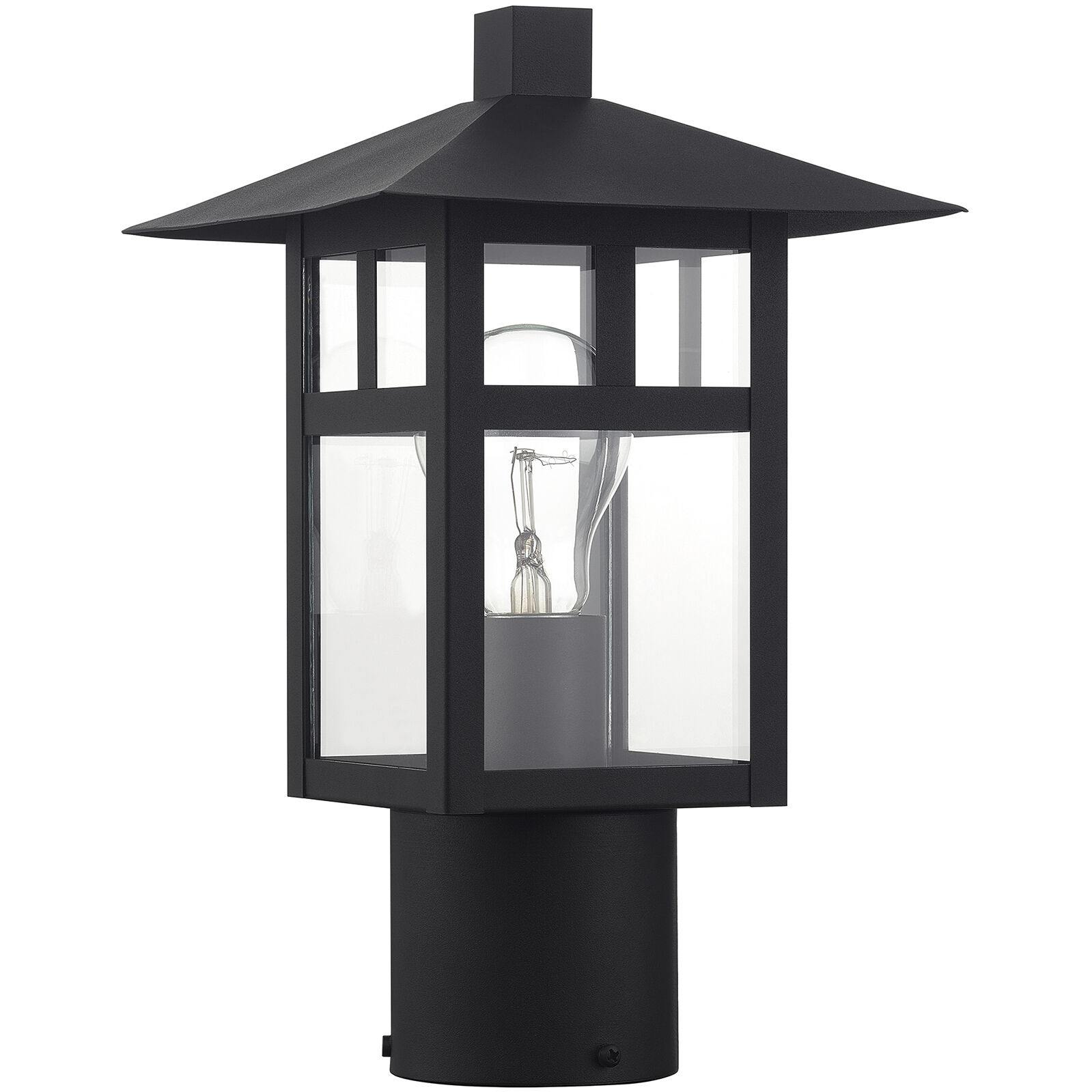 Crestlake 1 Light 11.75 inch Textured Black Outdoor Post Top Lantern
