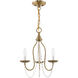 Alessia 3 Light 13 inch Antique Brass Mini Chandelier Ceiling Light
