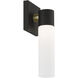 Aero ADA Wall Sconce Wall Light in Textured Black with Antique Brass Accent