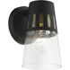Covington 1 Light 8 inch Black with Soft Gold Finish Accents Outdoor Wall Lantern, Small