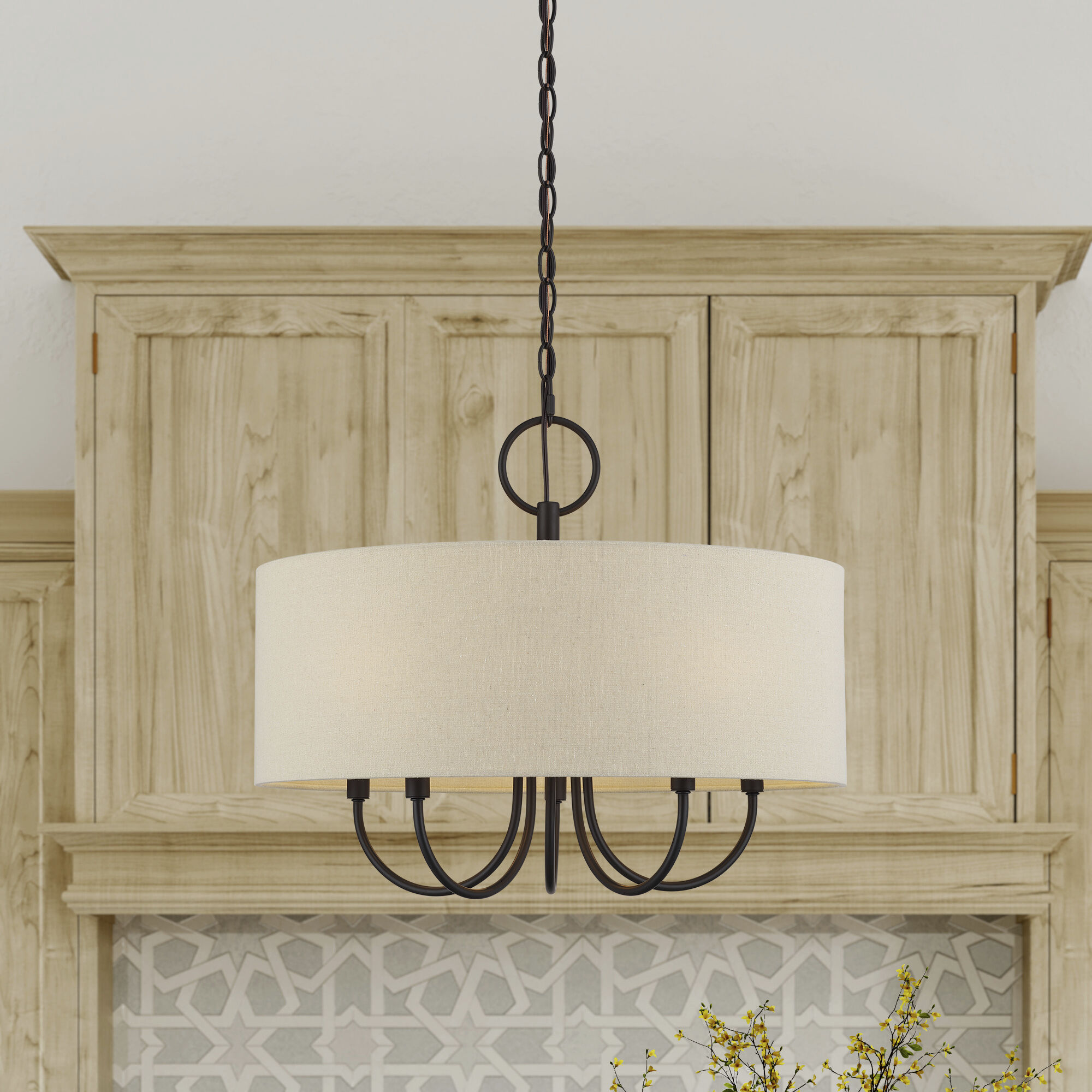 Bellingham 5 Light 22 inch Bronze Pendant Chandelier Ceiling Light