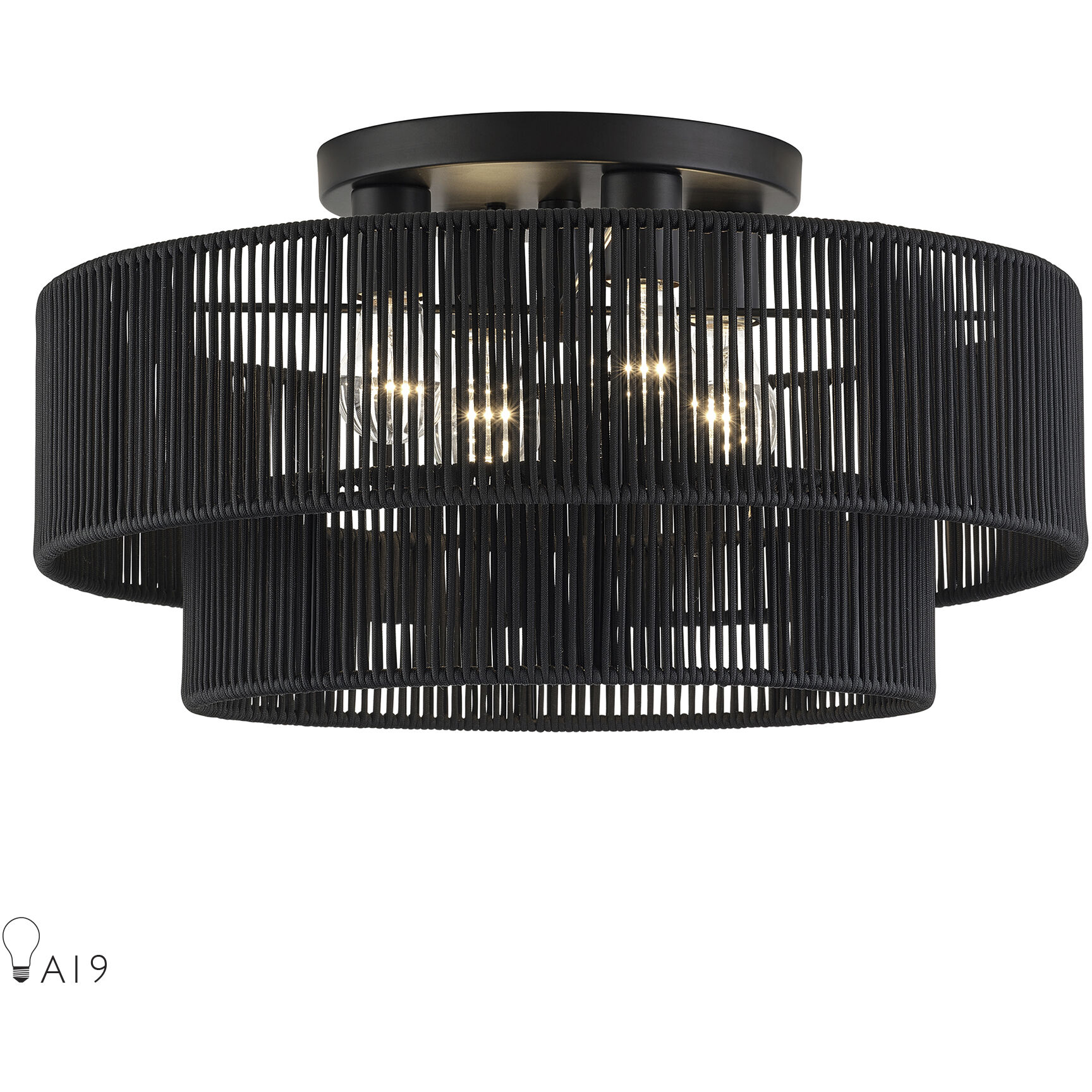 Acordia 4 Light 21 inch Black Semi Flush Mount Ceiling Light, Extra Large