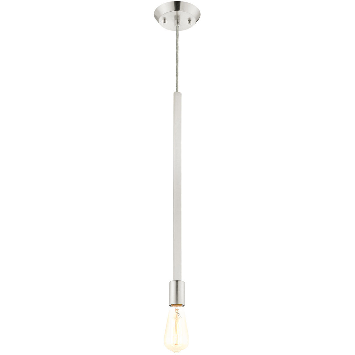 Prague 1 Light 5 inch Brushed Nickel Pendant Ceiling Light
