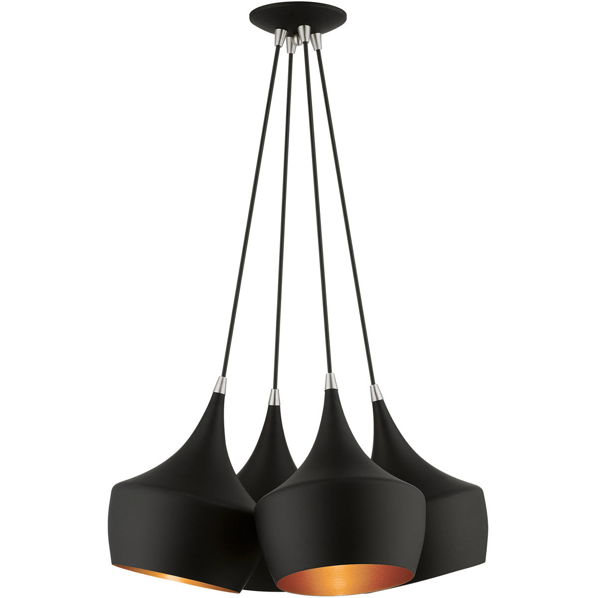 Waldorf 4 Light 23 inch Black Cluster Pendant Ceiling Light