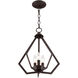 Prism 3 Light 14 inch Bronze Convertible Mini Chandelier/Ceiling Mount Ceiling Light