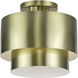 Zolana 2 Light 12 inch Antique Brass Medium Semi-Flush Ceiling Light, Medium