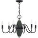 Laurelin 6 Light 24 inch Black with Brushed Nickel Accents Chandelier Ceiling Light