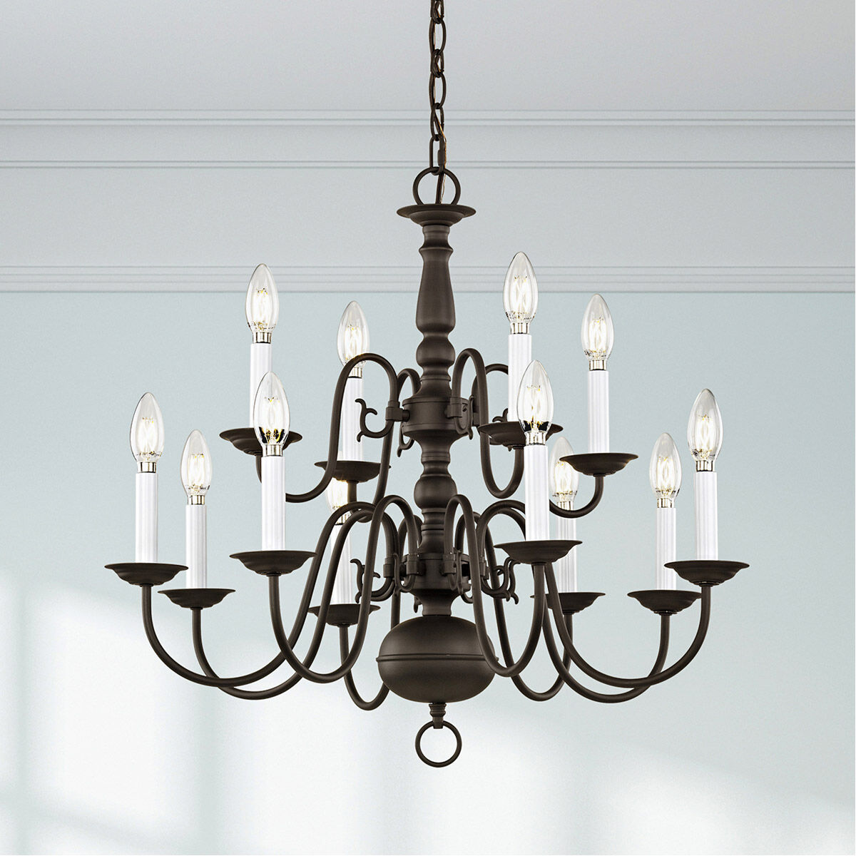 Williamsburgh 12 Light 26 inch Bronze Chandelier Ceiling Light