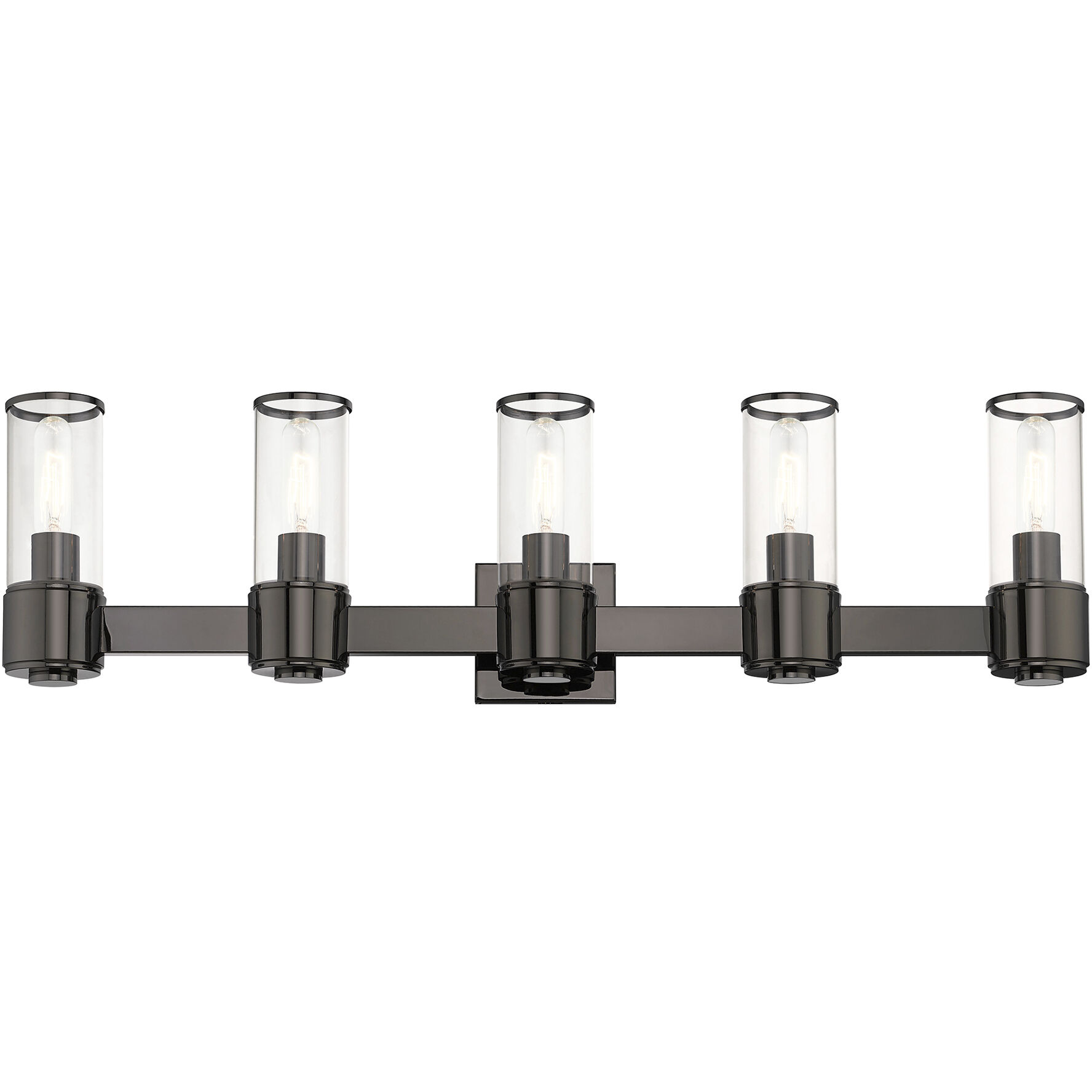 Quincy 5 Light 35.5 inch Black Chrome Vanity Wall Sconce Wall Light, Large