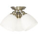 Somerville 3 Light 14 inch Antique Brass Semi-Flush Mount Ceiling Light