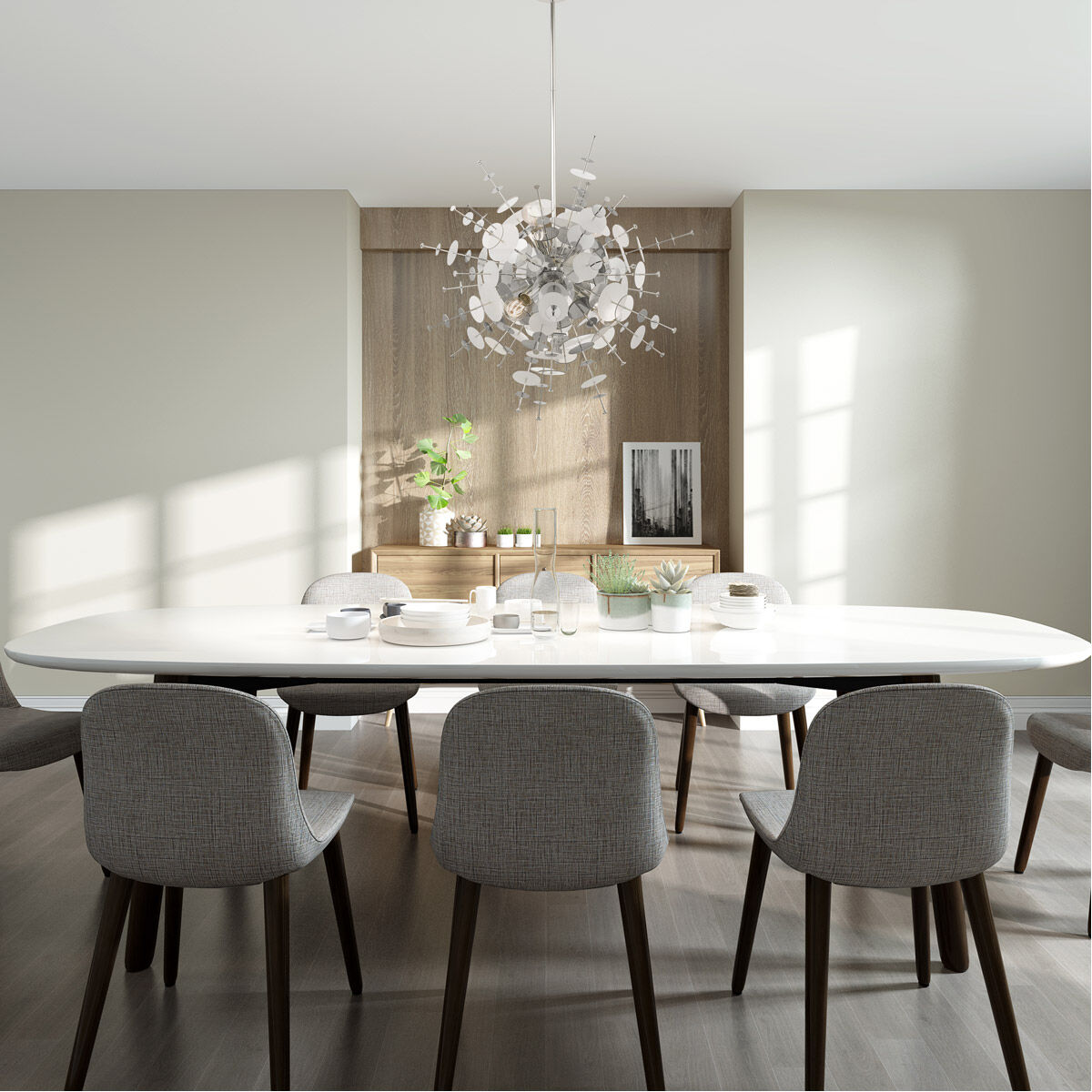 Circulo 6 Light 30 inch Polished Chrome Pendant Chandelier Ceiling Light