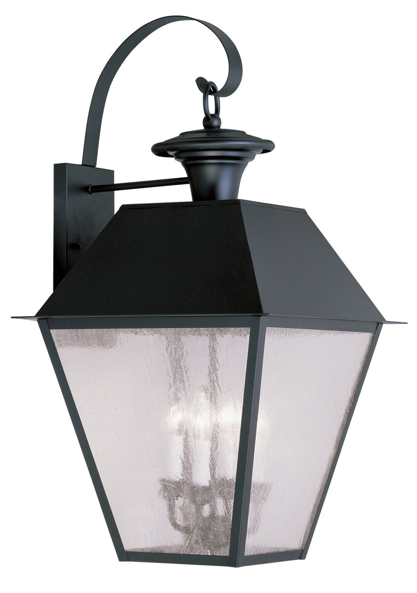 Mansfield 4 Light 28 inch Black Outdoor Wall Lantern