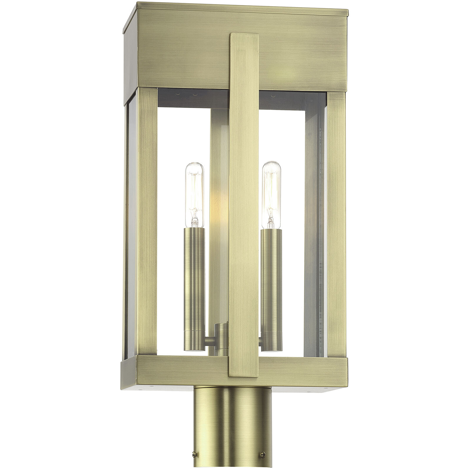 Berksford 2 Light 18.5 inch Antique Brass Outdoor Post Top Lantern