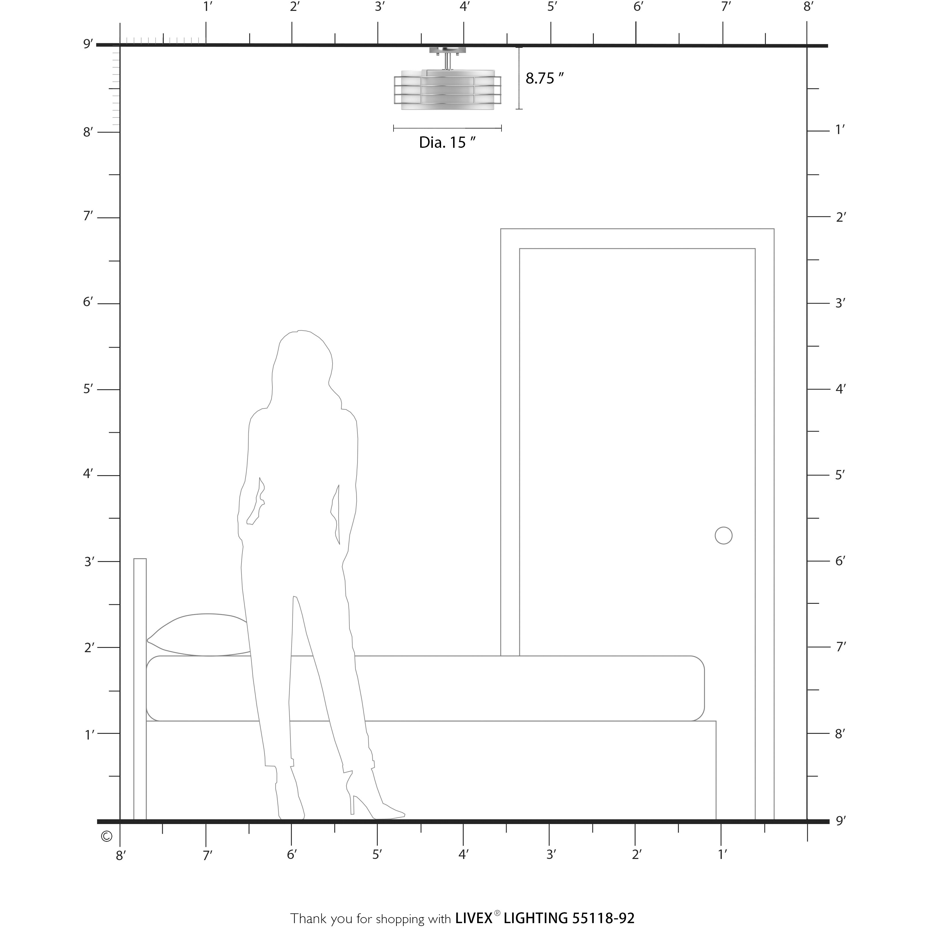 Blanchard 3 Light 15 inch English Bronze Semi Flush Mount Ceiling Light, Large