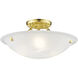 Oasis 3 Light 16 inch Polished Brass Semi-Flush Mount Ceiling Light