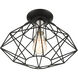 Geometric 1 Light 14 inch Black Flush Mount Ceiling Light