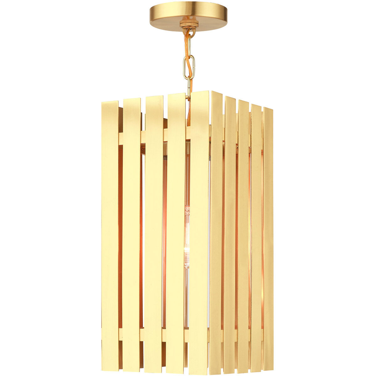 Greenwich 1 Light 8 inch Satin Brass Outdoor Pendant Lantern