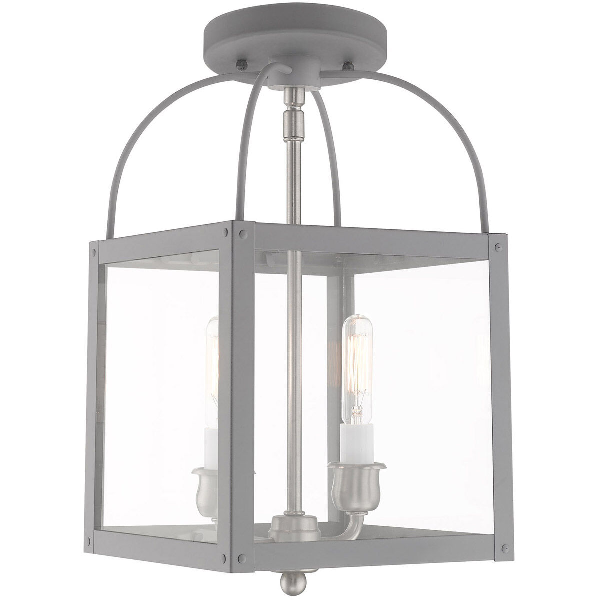 Milford 2 Light 8 inch Nordic Gray Convertible Mini Pendant/Ceiling Mount Ceiling Light