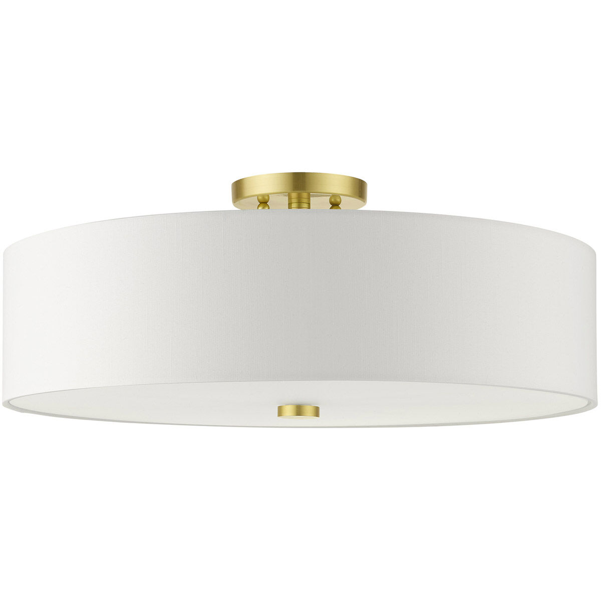 Meridian 5 Light 22 inch Satin Brass Semi Flush Ceiling Light 