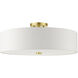 Meridian 5 Light 22 inch Satin Brass Semi Flush Ceiling Light 