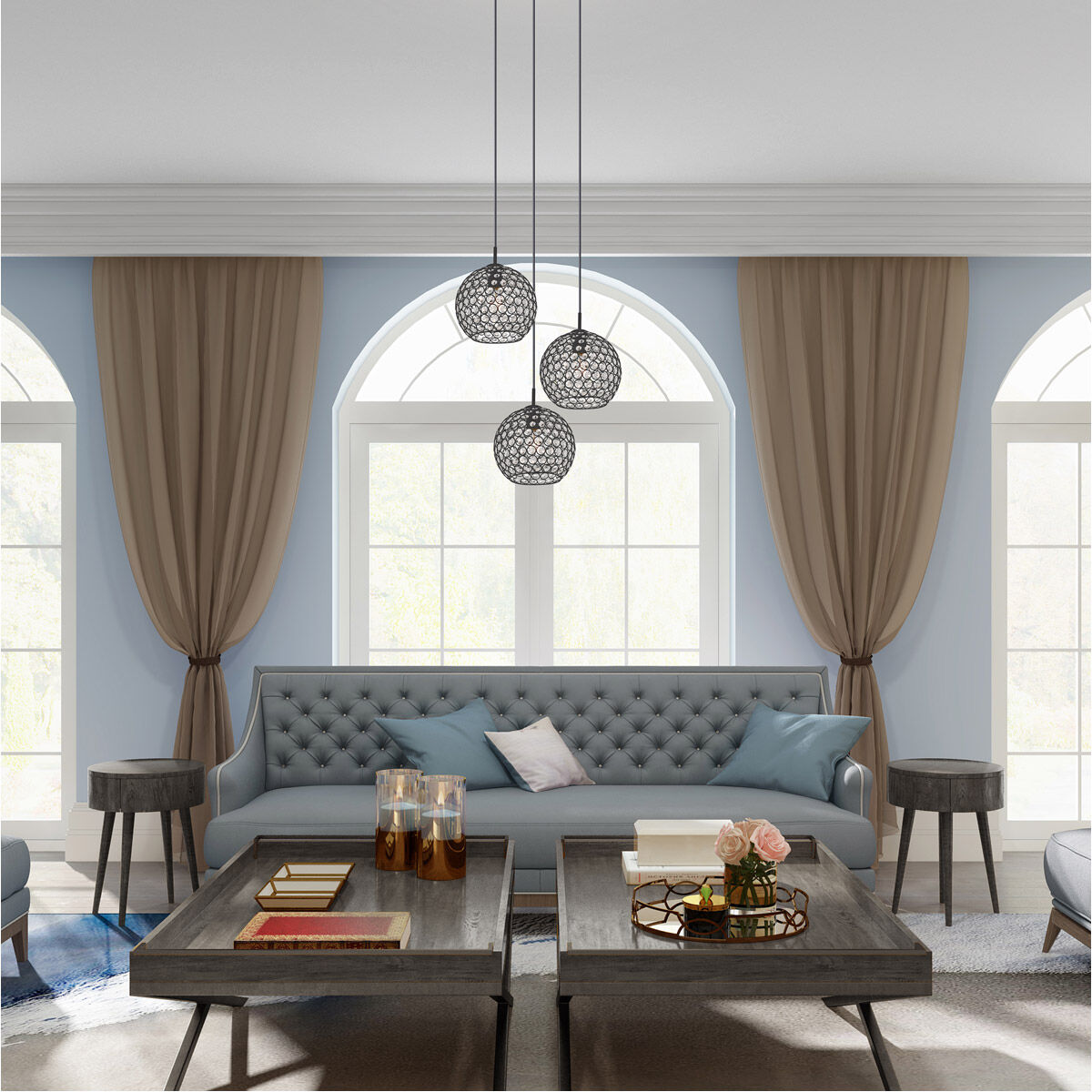 Cassandra 1 Light 9 inch Black Mini Pendant Ceiling Light