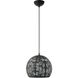 Chantily 1 Light 12 inch Black with Brushed Nickel Accents Pendant Ceiling Light