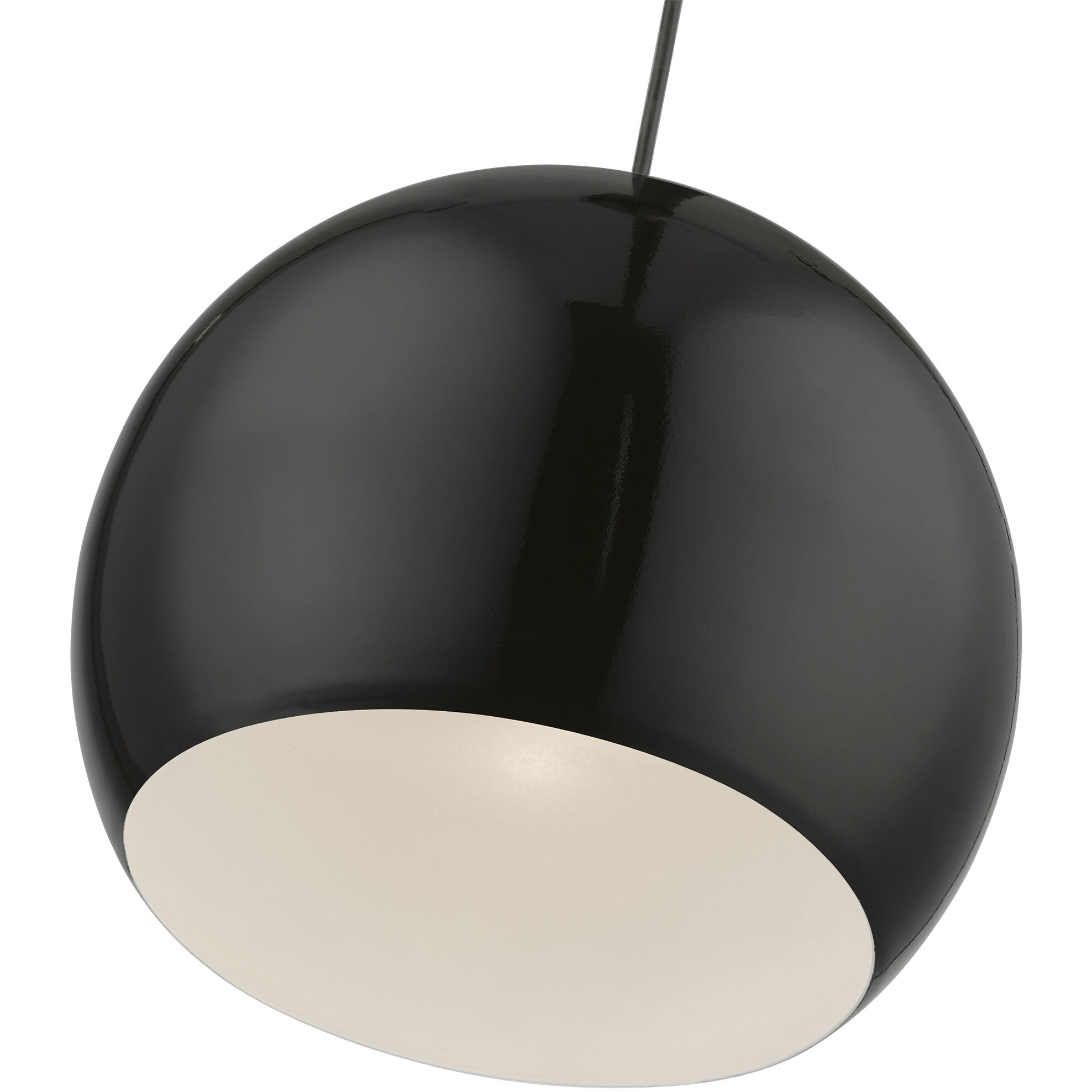 Stockton 1 Light 12 inch Shiny Black with Polished Chrome Accents Pendant Ceiling Light, Globe