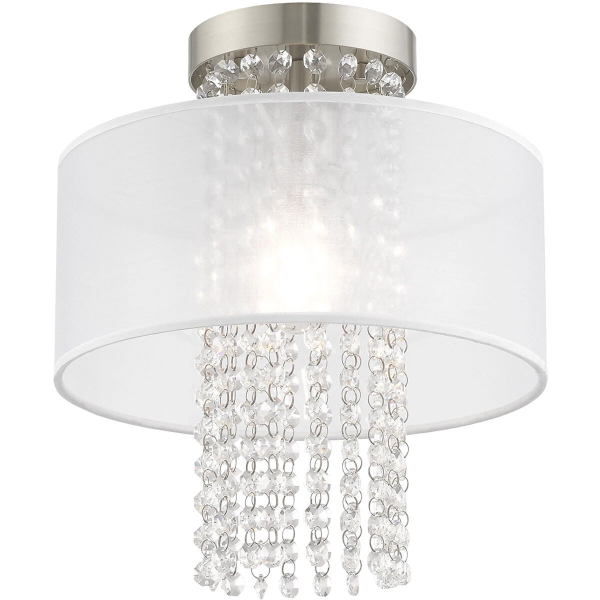 Bella Vista 1 Light 11 inch Brushed Nickel Semi-Flush Mount Ceiling Light