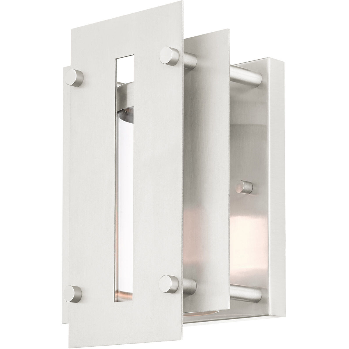 Utrecht 1 Light 10 inch Brushed Nickel Accents Outdoor Wall Lantern