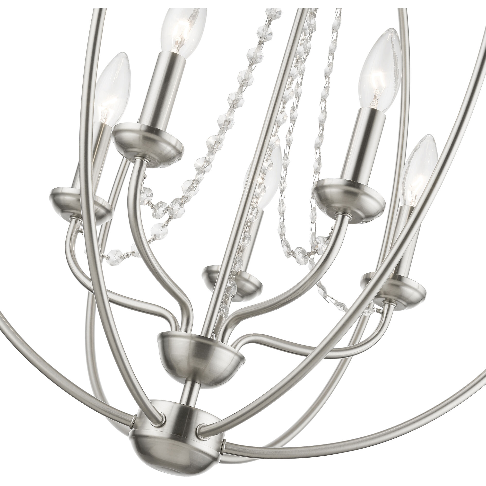 Arabella 5 Light 22 inch Brushed Nickel Chandelier Ceiling Light, Globe