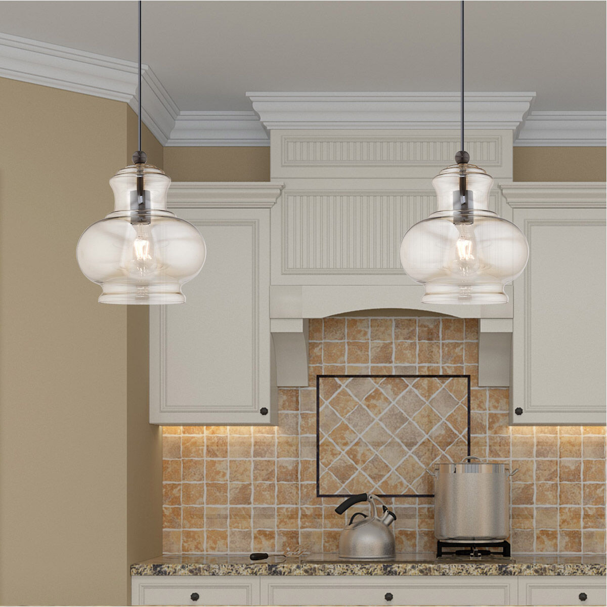 Art Glass 1 Light 9.88 inch English Bronze Mini Pendant Ceiling Light