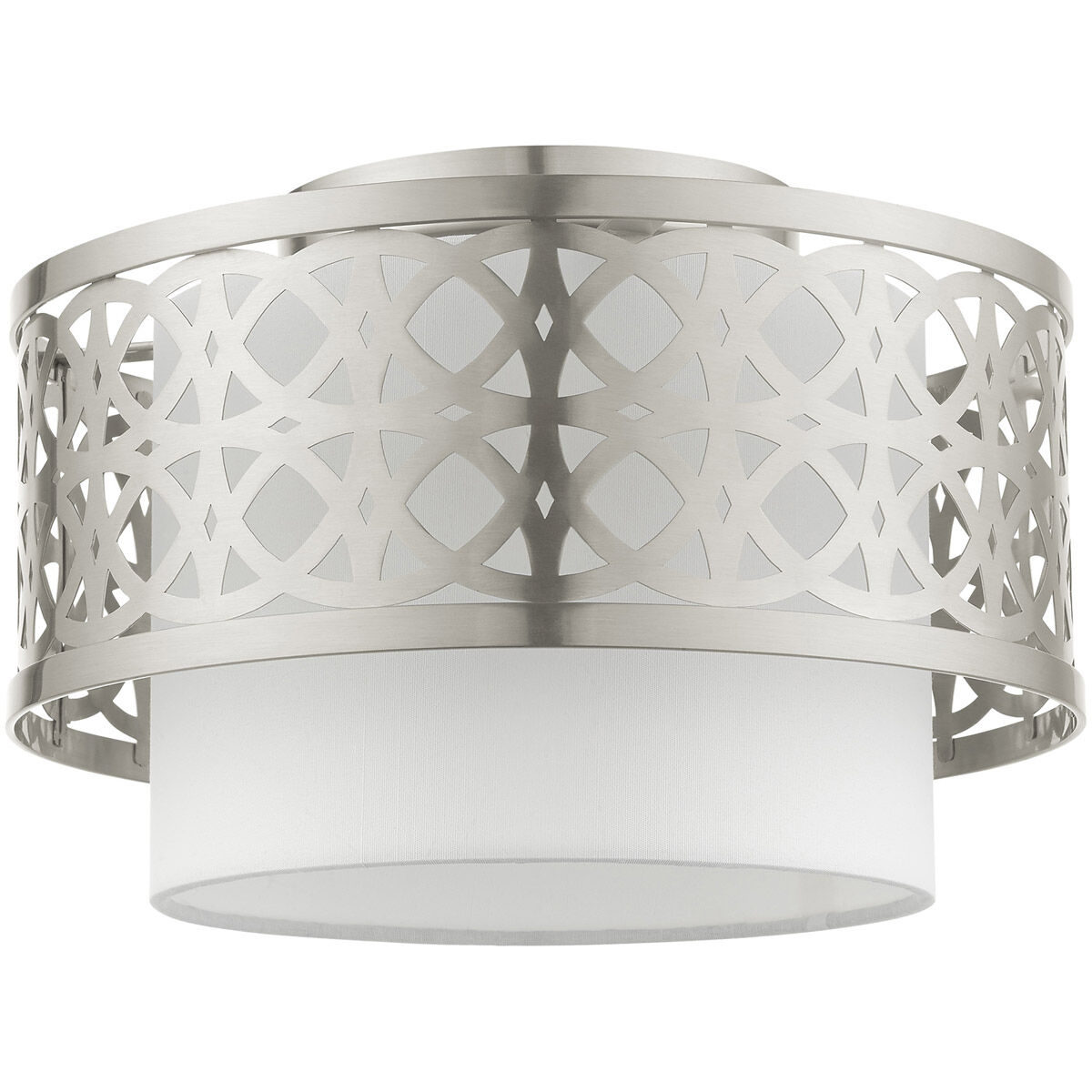 Calinda 1 Light 12 inch Brushed Nickel Semi Flush Ceiling Light