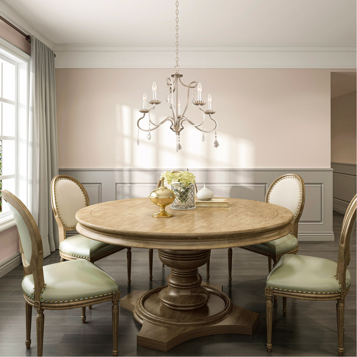 Callisto 5 Light 24 inch Brushed Nickel Chandelier Ceiling Light