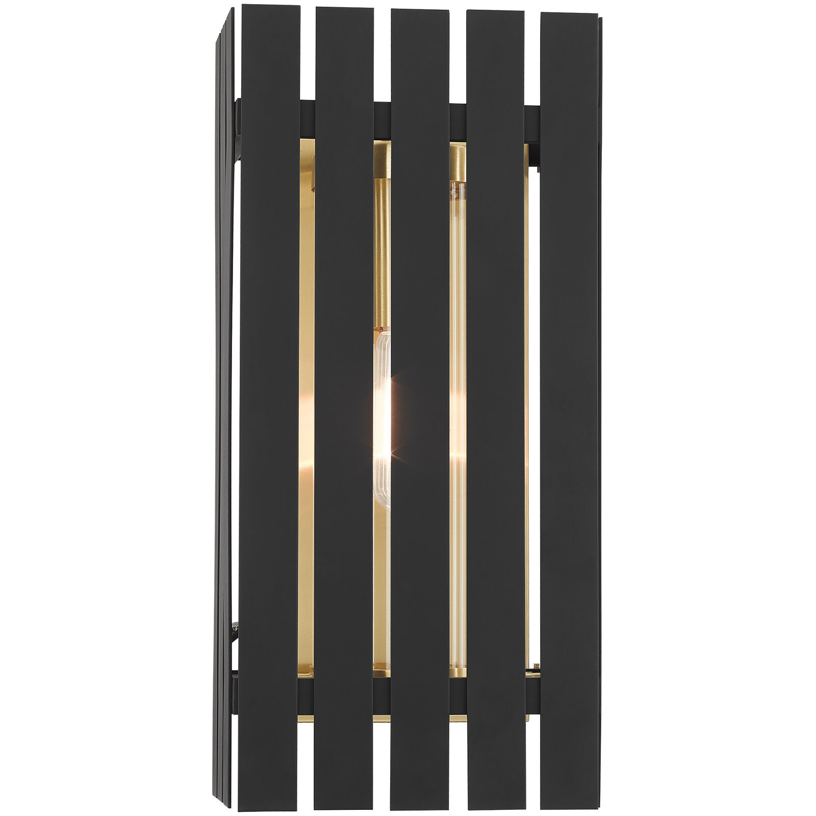 Greenwich 1 Light 17 inch Black with Satin Brass Accents Outdoor Wall Lantern