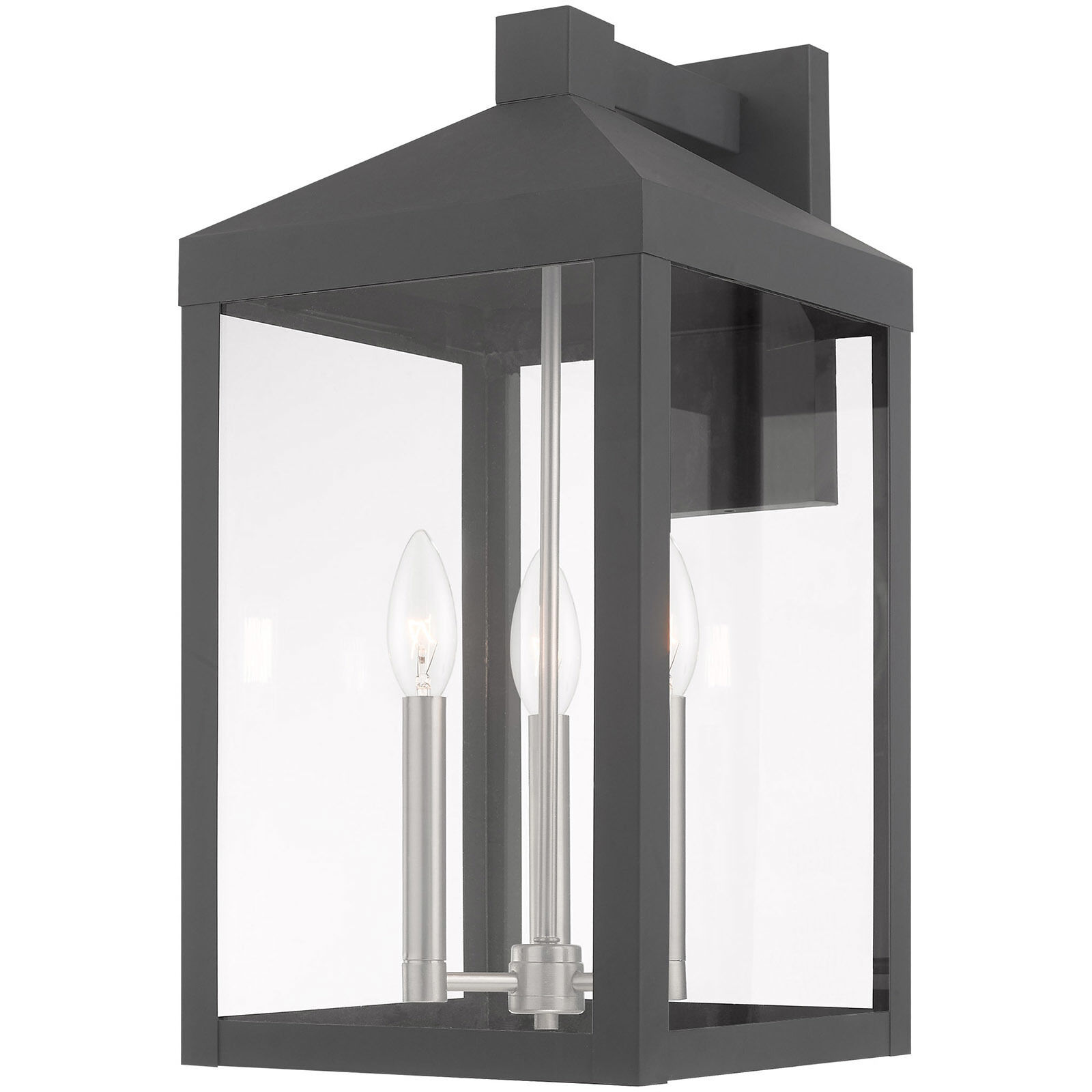 Nyack 3 Light 22 inch Scandinavian Gray Outdoor Wall Lantern