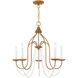 Alessia 5 Light 24 inch Antique Gold Leaf Chandelier Ceiling Light