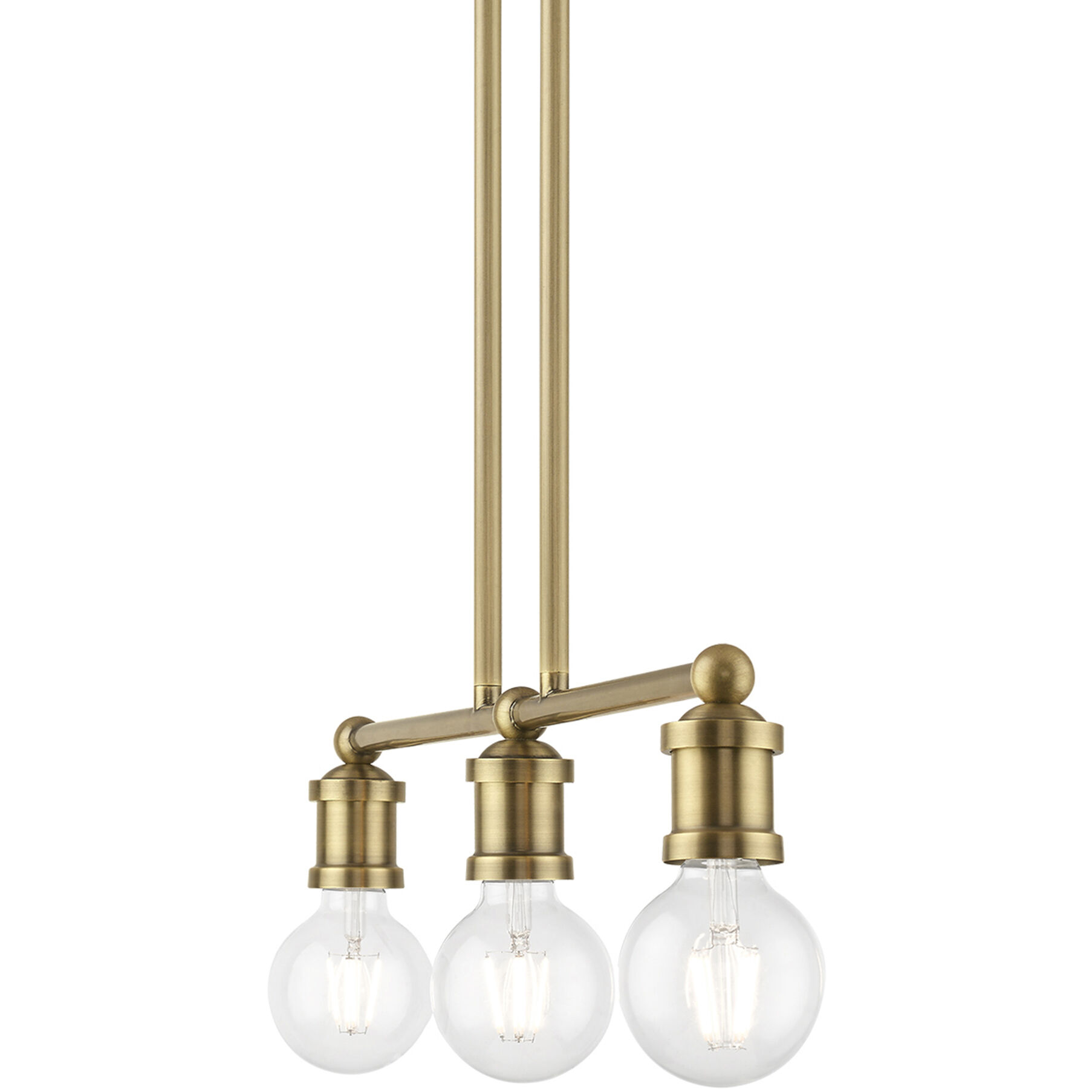 Lansdale 3 Light 24 inch Antique Brass Linear Chandelier Ceiling Light