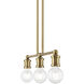 Lansdale 3 Light 24 inch Antique Brass Linear Chandelier Ceiling Light